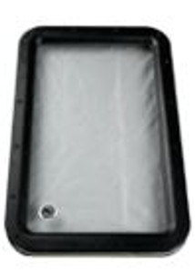 Upgrade your Lippert Entry Door with Black Window Frame | 12x21 Inch | Obscure Glass