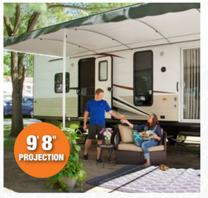 Adjustable Black Awning Arm | For Solera Destination Patio Awnings | Manual Operation | 78 Inch Length