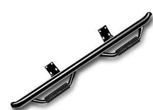 Rugged Cab Length Nerf Bar | Strong GMC Sierra, Chevrolet Silverado | Curved 3-Inch Steel Step, High & Tight Fit
