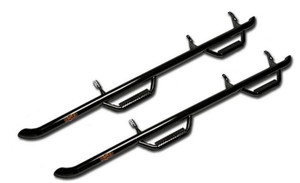 2015-2023 Ram Nerf Bar | Cab Length 3 Inch Round Steel, Black Matte Textured, Rocker Panel Mount