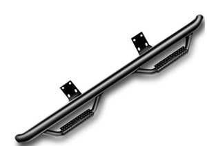 Upgrade your Ford Super Duty with N-Fab Cab Length Nerf Bar | Black Matte Textured Powder Coated Steel | With Drop Down Steps