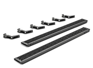 2019-2023 Ram 3500,2500|N-Fab Growler Running Board, Textured Powder Coated Black Aluminum|Aggressive Tread Design|Easy Install
