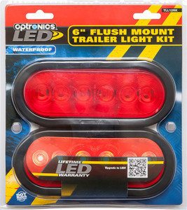 Illuminate Your Path with Optronics LED Trailer Light Kit | Submersible | 6 Inch Oval | Easy Mounting | Set of 2 Red Lights & Wires