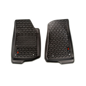 Ultimate Protection! 2018-2023 Jeep Gladiator JT,Wrangler JL Floor Liners | Molded Fit | Black Chevron-Shaped | 2-Piece Set