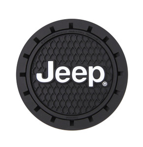 Officially Licensed Round Jeep Logo Beverage Coasters | Easy To Clean | Set Of 2 Officially Licensed Round Jeep Logo Beverage Coasters | Easy To Clean | Set Of 2