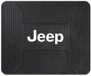 Ultimate Jeep Logo Utility Mat | Molded Rubber | Black | Flat Edges Ultimate Jeep Logo Utility Mat | Molded Rubber | Black | Flat Edges