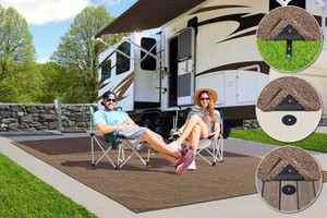 Ultimate RV Outdoor Living | Prestofit Patio Mat | 6x9 | Imperial Blue | Marine Backing | Weather-Resistant | UV Protection
