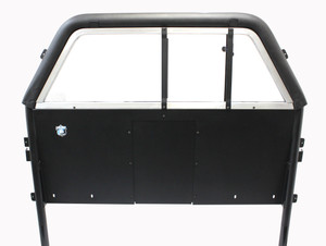 Go Rhino Safety Division Rear Seat Partition 5700WA Direct Fit; 45 Inch Width x 60 Inch Height; With Sliding Window; Coated Scratch Resistant Polycarbonate With Steel Frame