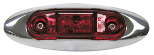 Peterson Mfg. LED Clearance Light | Oblong Red Lens with Chrome Bezel | Surface Mount USA Made