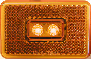 Peterson Mfg. LED Clearance Light | Rectangular Shape, Amber Lens, Stud Mount | 2-Diode LED, Hardwired Design