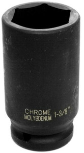 Performance Tool Socket M742-44 3/4 Inch Drive; 1-3/8 Inch; Standard; Deep Impact Socket; 6 Point; Black Oxide; Chrome Molybdenum Steel; Single