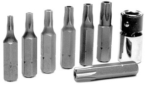 High Performance Torx Bit Set | 1/4 Inch Hex to Square Drive Adapter | Heat Treated Alloy Steel | Set of 8 | Storage Boot