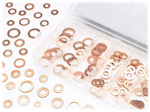 Ultimate Copper Washer Assortment Kit | 6 Sizes, 110 Pieces, Resealable Case