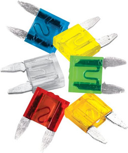 120 Piece Mini Blade Fuse Assortment | Industry Standard Color Coding | with Plastic Case