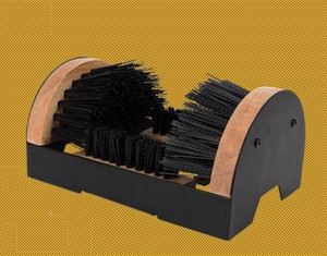 Tough Poly Bristle Boot Brush | Attaches Anywhere | Heavy Duty Wood & Steel Construction