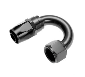 Professional Grade -6 AN Black 180 Degree Aluminum Hose End Fitting | Swivel Seal, Leak Free Performance
