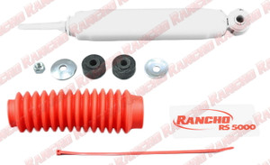 Fits 2002-2005 Dodge Ram 1500 Rancho Shock Absorber RS55283 RS5000X; Nitrogen Gas Charged; Limited Lifetime Warranty; Non Adjustable Valving; With Shock Boots; White Shock Body With Red Shock Boots; Single