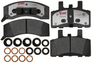 Raybestos Quiet Brake Pads | Enhanced Hybrid Technology | OE Replacement | Mounting Hardware