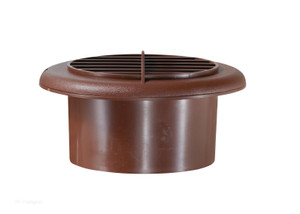 Walnut Heating Register | 4" Round ABS Plastic, 360° Rotation, with Damper