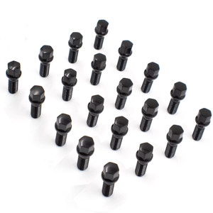 Coyote Wheel Accessories Lug Bolt 84K556-40BLK 5 Lug Kit; 14 Millimeter x 1.5 Thread Size; 60 Degree Conical; Acorn; 1.58 Inch Shank Length; 2.56 Inch Overall Length; 17 Millimeter Hex Size; With 20 Black Carbon Steel Lug Bolts Coyote Wheel Accessories Lug Bolt 84K556-40BLK 5 Lug Kit; 14 Millimeter x 1.5 Thread Size; 60 Degree Conical; Acorn; 1.58 Inch Shank Length; 2.56 Inch Overall Length; 17 Millimeter Hex Size; With 20 Black Carbon Steel Lug Bolts