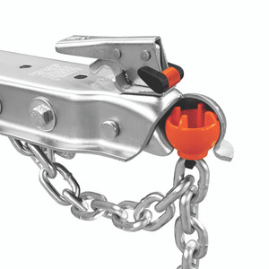 Security Master: Orange Polycarbonate Trailer Coupler Lock | Fits 1-7/8 inch to 2 inch Coupler | UV Zip Tie
