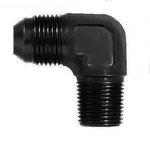 High-Performance -10 AN Male To 1/2 Inch Pipe Thread Adapter | Aeroquip 90 Degree Anodized Black Fitting High-Performance -10 AN Male To 1/2 Inch Pipe Thread Adapter | Aeroquip 90 Degree Anodized Black Fitting
