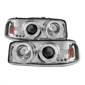 Enhance your vehicle's looks and visibility | Halogen Projector Beam LED Halo Assembly | Clear Lens, Chrome Housing