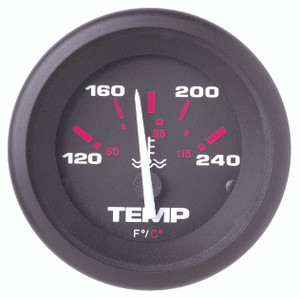 Upgrade your boat with Sierra Marine Water Temperature Gauge | Amega Series, Black Face, White Pointer, 2 Inch