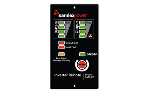Samlex America Power Inverter Remote Control SAM-RC For Use With Samlex America SAM Series SAM-1000-12/SAM-1500-12/SAM-2000-12/SAM-3000-12 Inverters; LED Indicator Display; Black; With 10 Foot Length Cable/RJ45 Connector