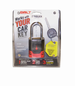 BOLT Locks Padlock | Opens With Your Vehicle Ignition Key, 5/16 Inch Diameter, Weatherproof, Double Ball Bearing Lock, Stainless Steel Jacket, for 2005-2021 Chevrolet/Cadillac/ Buick/ GMC