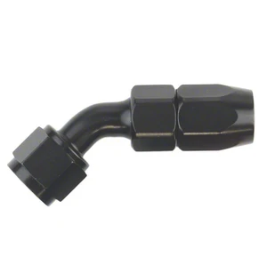 SpeedFX -6AN 45° Black Aluminum Hose End Fitting | Full Swivel, Reusable, Leak Proof Seal, Made in U.S.A