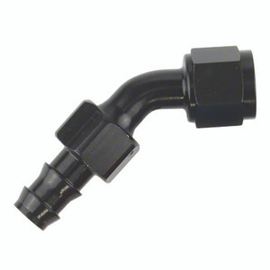 SpeedFX -8AN Black Aluminum Hose End Fitting | 45° Full Swivel, Reusable, Leak Proof, Made in U.S.A SpeedFX -8AN Black Aluminum Hose End Fitting | 45° Full Swivel, Reusable, Leak Proof, Made in U.S.A