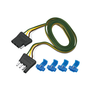 Ultimate Tow Ready 4-Way Flat Trailer Wiring Connector | 60-Inch Lead Wire | Taillight, Stop And Turn Functions, Ground Wire | Includes 4 Wire Taps Ultimate Tow Ready 4-Way Flat Trailer Wiring Connector | 60-Inch Lead Wire | Taillight, Stop And Turn Functions, Ground Wire | Includes 4 Wire Taps