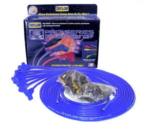 Boost Your Spark Power with Taylor Cable Spiro-Pro Universal Spark Plug Wire Set | 8mm Diameter | Blue Silicone