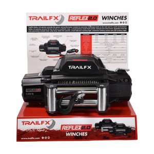 Eye-catching Red Painted Metal Winch Display | For Reflex 2.0 | Graphic Sticker & Header Card