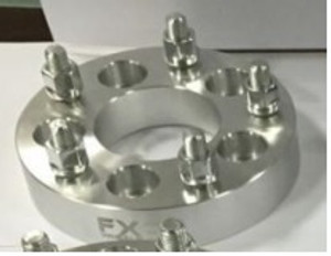 FX Wheel Spacer | 5x120.6 MM Bolt Pattern | 1-1/4 Inch Thick | Silver Aluminum | Set Of 2