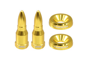 Enhance Your License Plate with True Spike Gold Bullet Style Hardware | Set of 4
