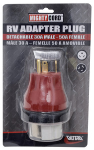 Mighty Cord RV Power Adapter | 30A Male to 50A Female | For Connecting RV Inlet | Detachable | Durable PVC | Limited Warranty