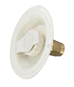 Valterra Brass Check Valve Fresh Water Inlet | Recessed Mount, Lead Free, With Garden Hose Swivel Fitting