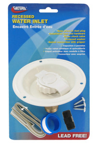 Valterra RV Fresh Water Inlet | Recessed Mount | Brass Check Valve | Lead Free | With Hose Swivel Fitting | Installation Tape & Hardware Valterra RV Fresh Water Inlet | Recessed Mount | Brass Check Valve | Lead Free | With Hose Swivel Fitting | Installation Tape & Hardware