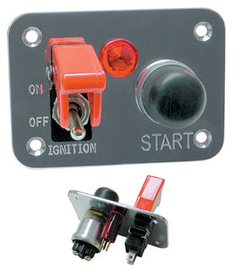 WirthCo Chrome Switch Panel | Polished Aluminum with Toggle, Starter Button & Red Light