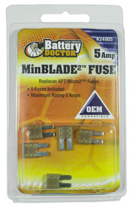 High Quality 5 Amp Tan Blade Fuse | Pack of 5 | Replaces ATR/Micro2 - WirthCo