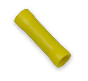 Yellow Vinyl Insulated Butt Connectors | Pack of 25 | 12-10 Gauge Wire Terminal End