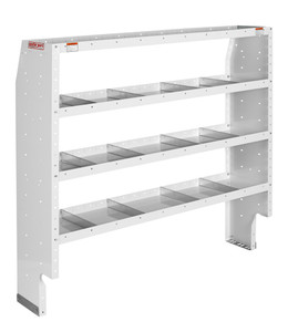 Ultimate Van Storage System Shelf Unit | Weather Guard | Tapered End Panels, Deeper Adjustable Shelves, 16 Dividers