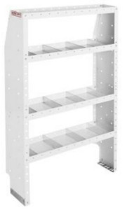 Ultimate Van Storage System | White | Steel | 4 Shelves with 16 Dividers | Easy Installation | Heavy-Duty