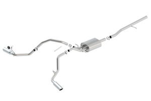 Borla Exhaust System Kit 140545 S-Type Cat Back System; T-304 Stainless Steel; With Muffler; 2-3/4 Inch Pipe Diameter; Single Exhaust With Dual Exit; Split Side Exit Borla Exhaust System Kit 140545 S-Type Cat Back System; T-304 Stainless Steel; With Muffler; 2-3/4 Inch Pipe Diameter; Single Exhaust With Dual Exit; Split Side Exit