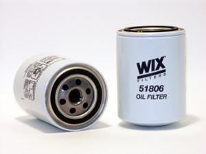 Wix Filters Oil Filter 51806 Spin-On Style; 5.189 Inch Height x 3.663 Inch Outside Diameter Top; 290 PSI Burst Pressure; 21 Micron Element Wix Filters Oil Filter 51806 Spin-On Style; 5.189 Inch Height x 3.663 Inch Outside Diameter Top; 290 PSI Burst Pressure; 21 Micron Element