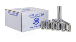 Top Quality Chrome Wheel Installation Kit | 6 Lug 1/2x20 Thread | 60° Conical | Acorn | Spline Drive | Includes 24 Lug Nuts