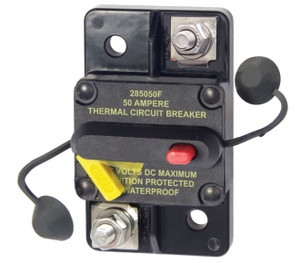 Blue Sea 285 Series 50A/48V DC Circuit Breaker | Surface Mount, Manual Reset, Ignition Protected Blue Sea 285 Series 50A/48V DC Circuit Breaker | Surface Mount, Manual Reset, Ignition Protected
