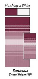 Carefree RV Bordeaux Dune Stripe Awning Fabric | Replacement for 20ft Awnings | Vinyl Fabric with White Weatherguard Carefree RV Bordeaux Dune Stripe Awning Fabric | Replacement for 20ft Awnings | Vinyl Fabric with White Weatherguard